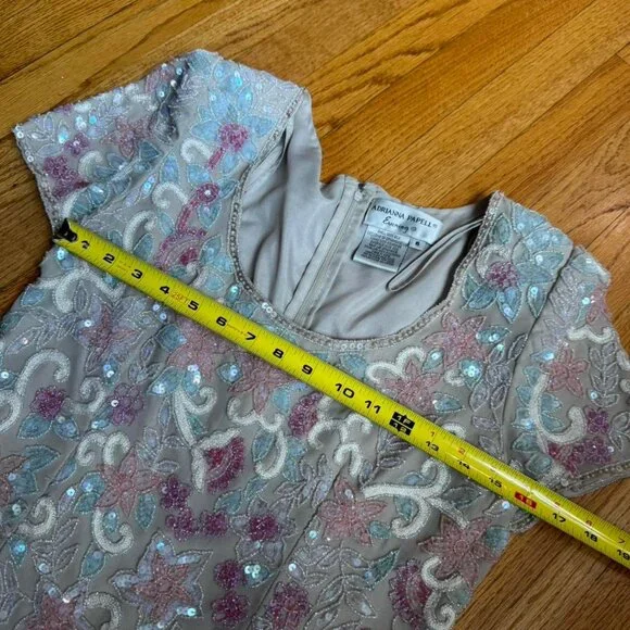 Adrianna Papéll evening 100% silk beaded top - Picture 5 of 7